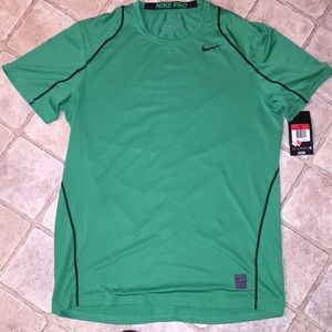 Green Nike Pro fitted shirt